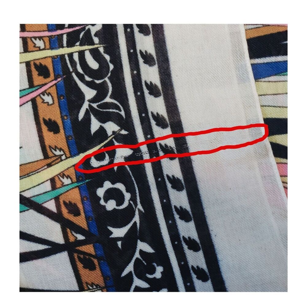 Pretty Persuasions Cream Multicolor Art to Wear Artsy Boho Scarf Wrap 72 X 37 - Picture 6 of 7